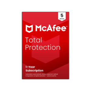 McAfee Total Protection Antivirus – 5 Devices, 1-Year Subscription with AI Scam Protection