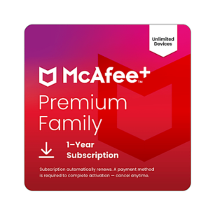McAfee+ Premium Family Antivirus for Unlimited Devices with Scam Protection and Secure VPN