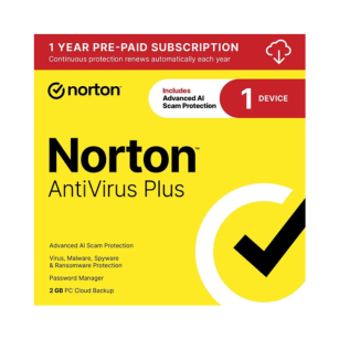 Norton AntiVirus Plus 2026 Antivirus for 1 Device with AI Scam Protection